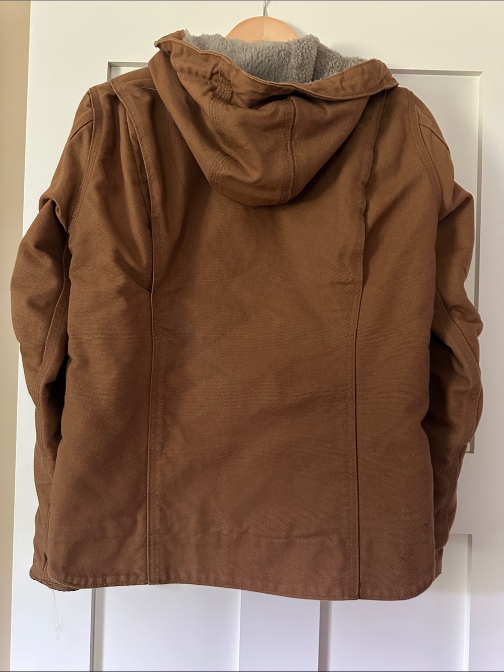 Carhartt Men's Tan Hooded Canvas Work Jacket - Picture 3 of 3